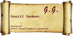 Gosztl Gedeon névjegykártya